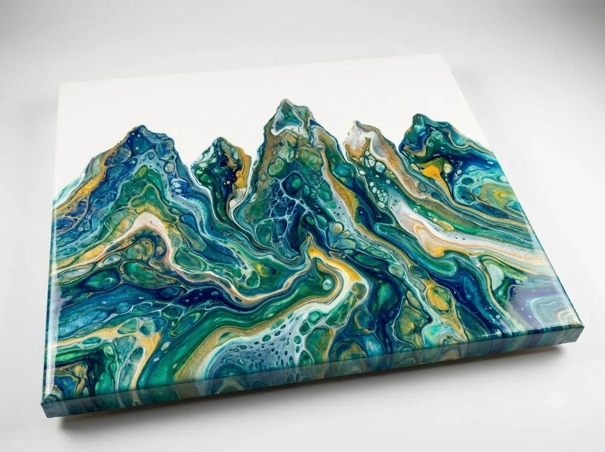 Acrylic Pour: kết quả tạo bởi Gemini.