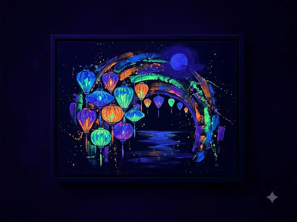 Blacklight Painting: kết quả tạo bởi Gemini.