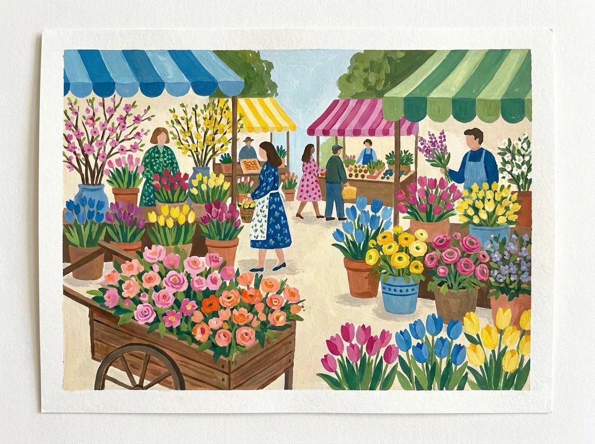 Gouache: kết quả tạo bởi Gemini.