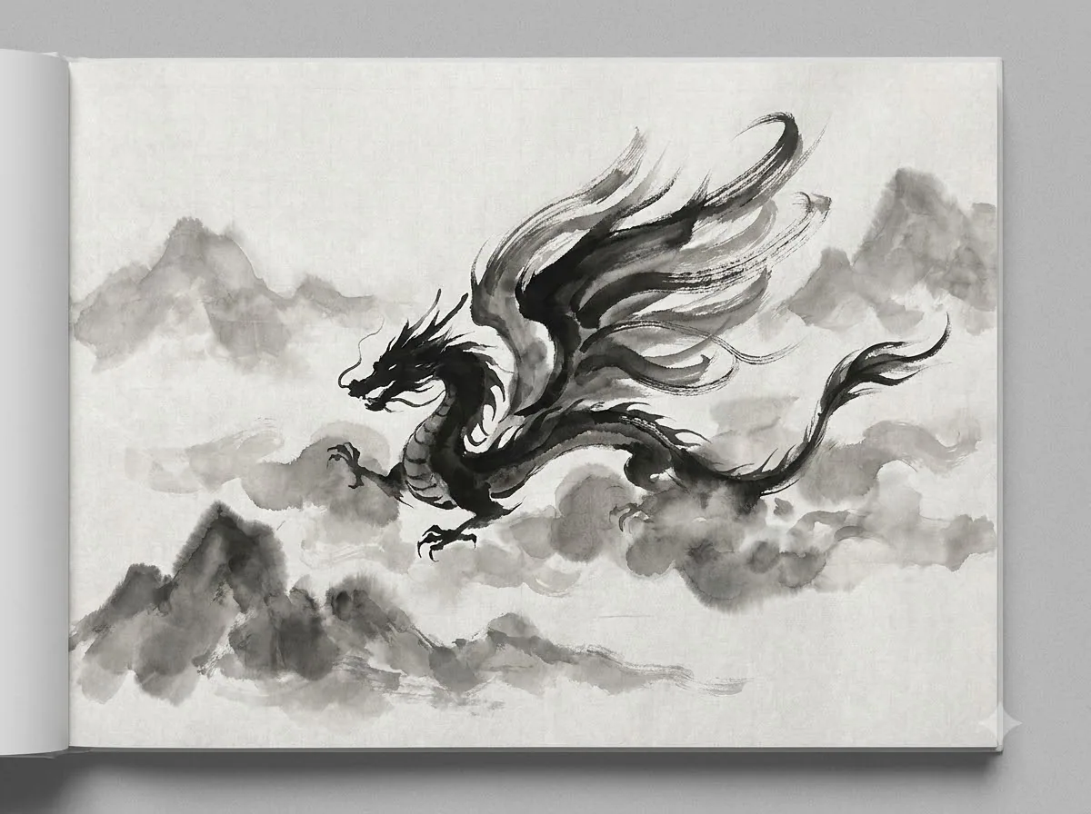 Ink Wash Painting: kết quả tạo bởi Gemini.