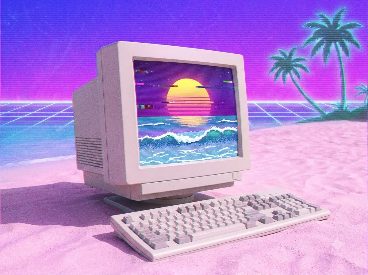 Vaporwave: kết quả tạo bởi Gemini.