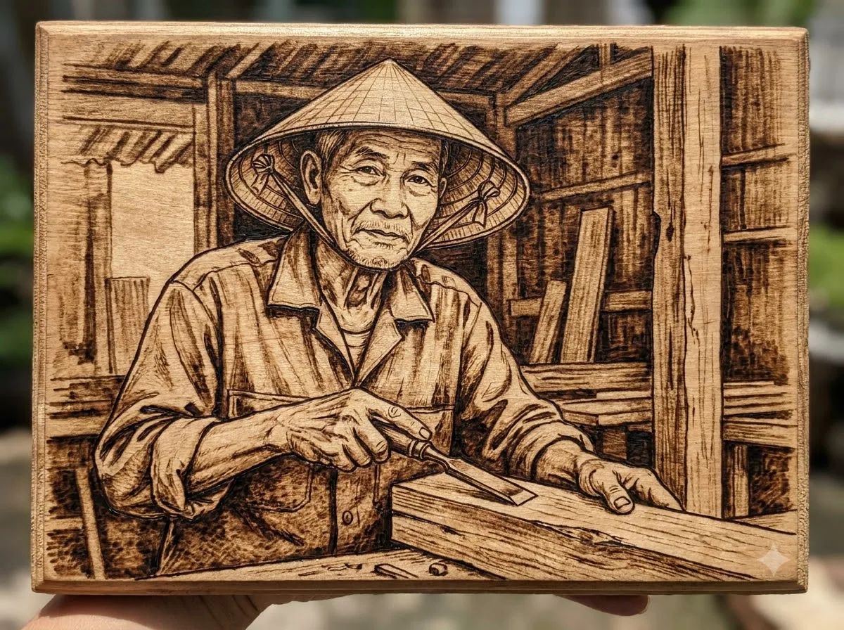 Wood Burned: kết quả tạo bởi Gemini.