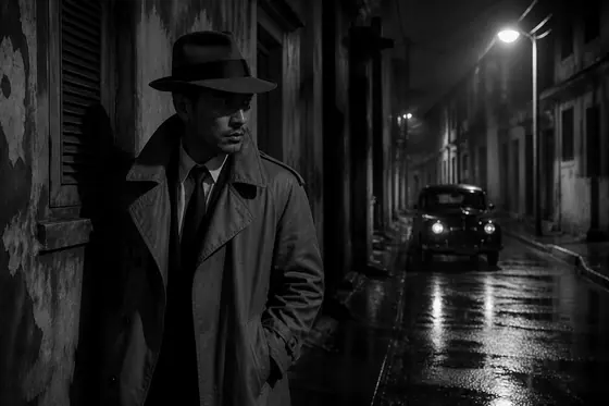 Classic Noir — A detective standing in a rainy alley in old Saigon., kết quả ChatGPT.