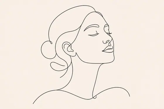 One Line Drawing — A serene face drawn with a continuous line., kết quả ChatGPT.